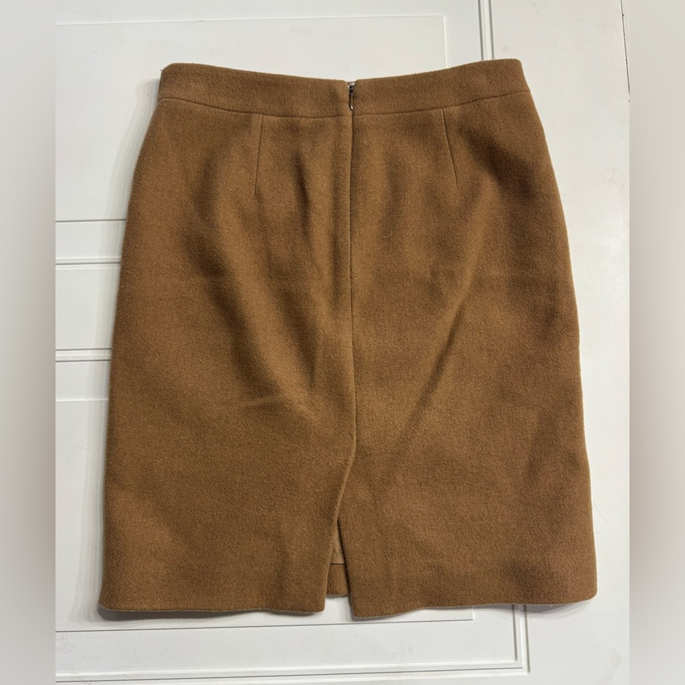 J. Crew Mercantile Wool Blend Brown Pencil Skirt Lined Business Casual Size 2 - Picture 6 of 7